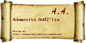 Adamovits Adélia névjegykártya